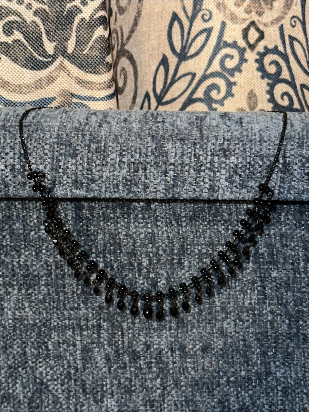 Cookie Lee Black Beaded Fringe Necklace